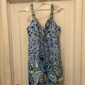 Lilly Pulitzer Blue White and Yellow Paisley dress